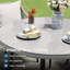 Ensemble de table de salle à manger 5 pièces en rotin et osier tressé avec trou pour parasol et coussins-1108304396