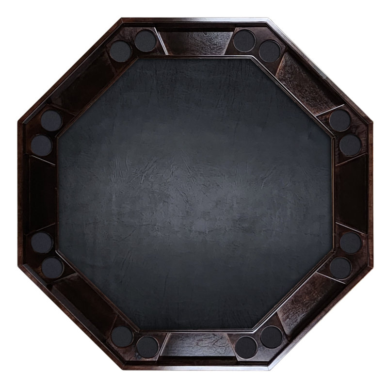 Table de poker Classic, L 57 po x P 57 po x H 29,5 po, Acajou, Vinyle noir