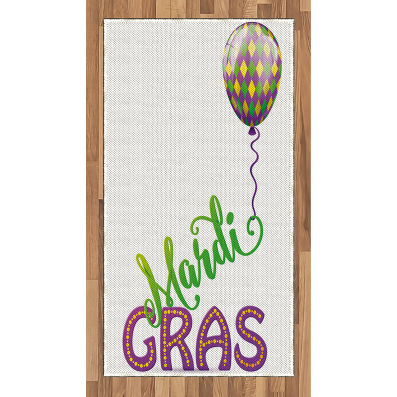 Mardi Gras High Density Long Fiber Poly Threads Decorative Area Rug Carpet, Rectangle 2'7" x 5'