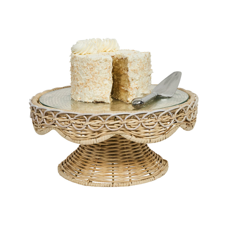 Provence Rattan Cake Stand - Whitewash