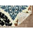 Altagracia Geometric Damask Ivory and Blue Soft Low Pile Area Rug-576641227