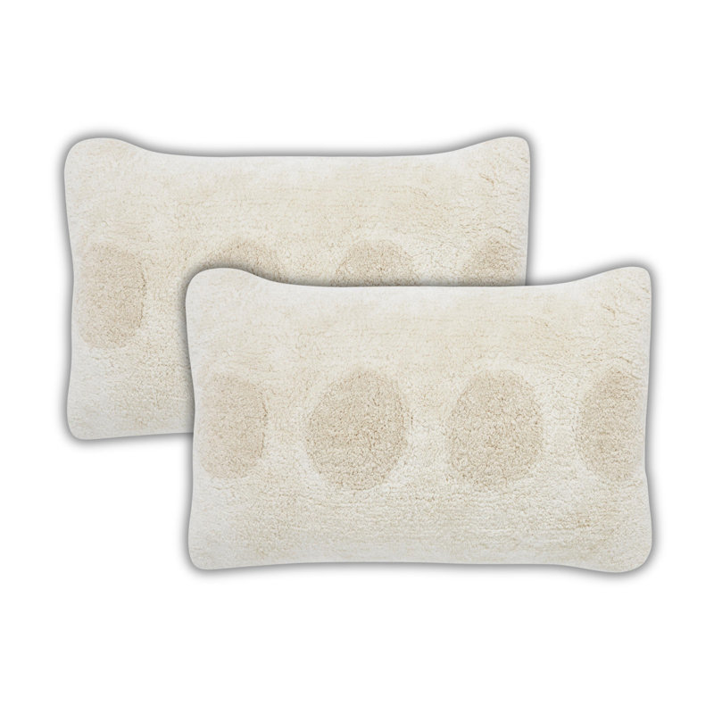 Housses de coussin rectangulaires en coton touffeté à pois, Rectangle H 14 po x l 24 po, Ivoire ivoire