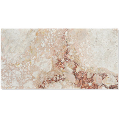 Carreaux de marbre polis en pierre naturelle 12 x 24 pouces pour plancher de mur de salle de bain et de salle à manger, 4 par boîte, aspect distinctif