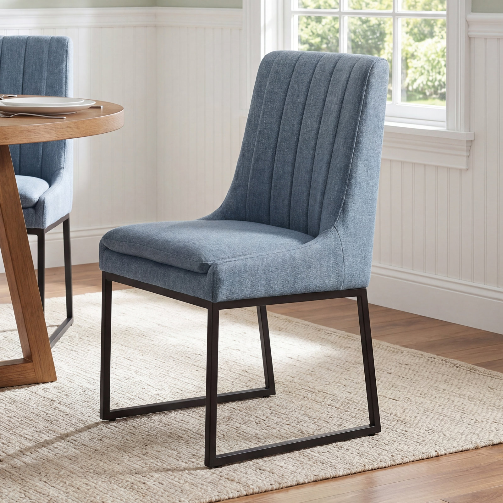 Winn Dining Chair, Effie Linen Performance Linen