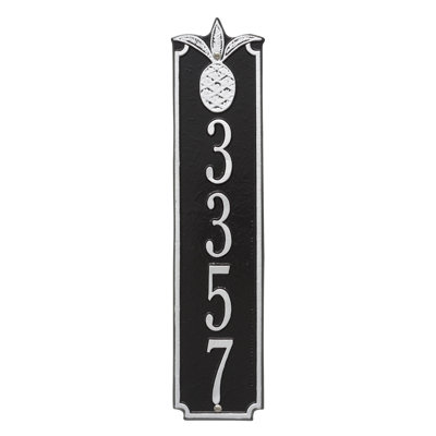Pineapple Personalized Vertical 4-Line Wall Address Plaque