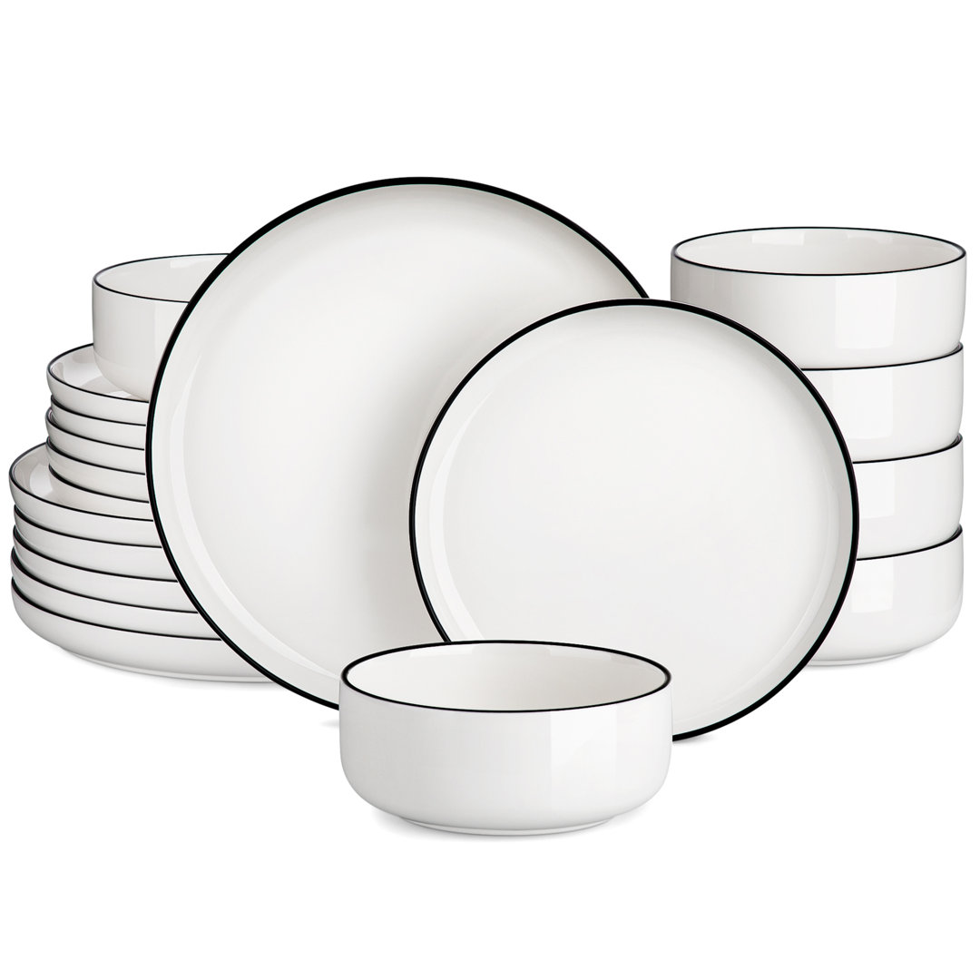 18-Piece Porcelain China Dinnerware Set, Service For 6