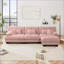 Canapé modulaire, canapé modulaire en forme de L avec repose-pieds convertible pour le salon | Rose | Chenille-1531992204