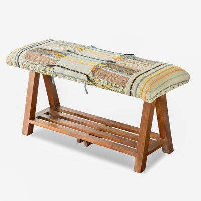 Lakeda 100% Cotton Upholstered Storage Bench