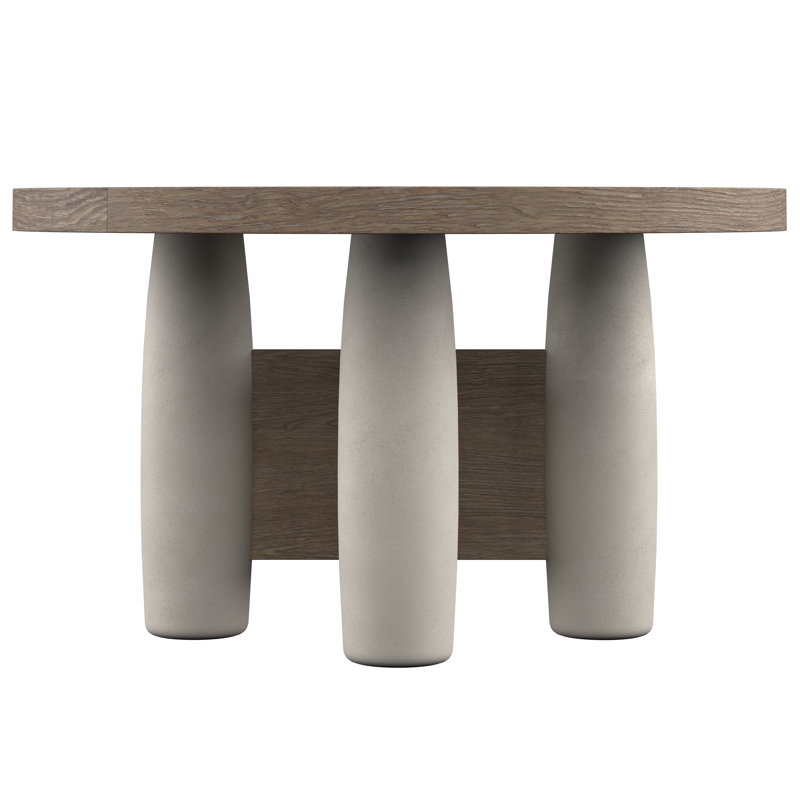 Casa Paros 54" Transitional Extendable Round Dining Table in Brown/Gray