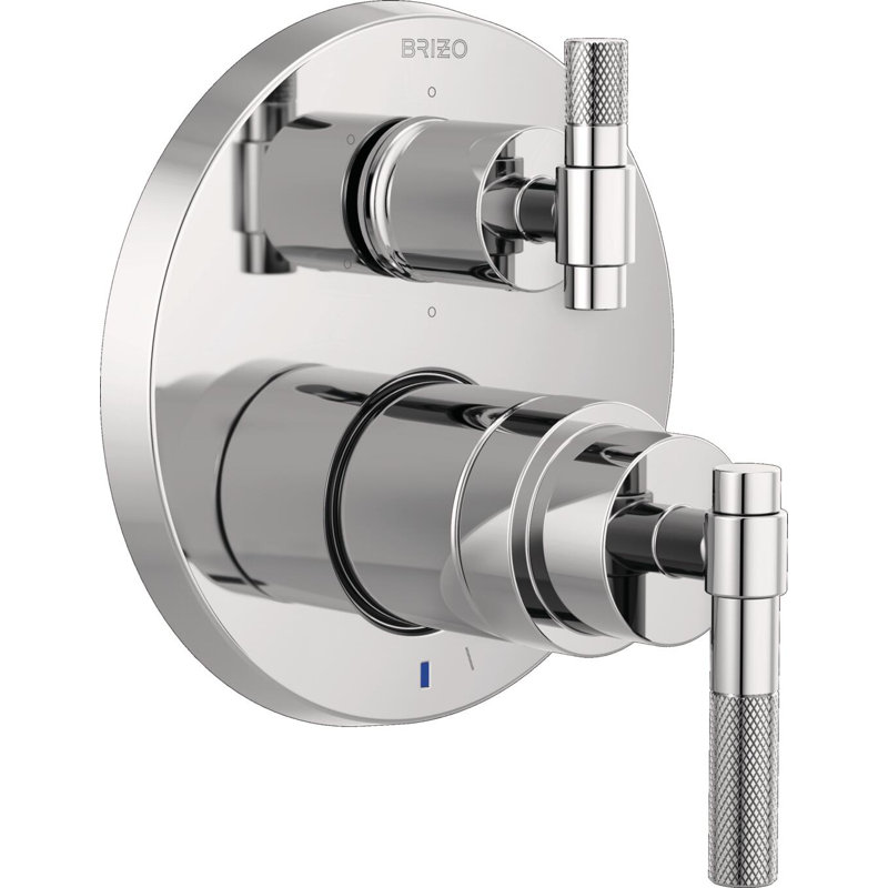 Litze® Rook Shower Integrated Valve with Handles, Chrome, T-Lever
