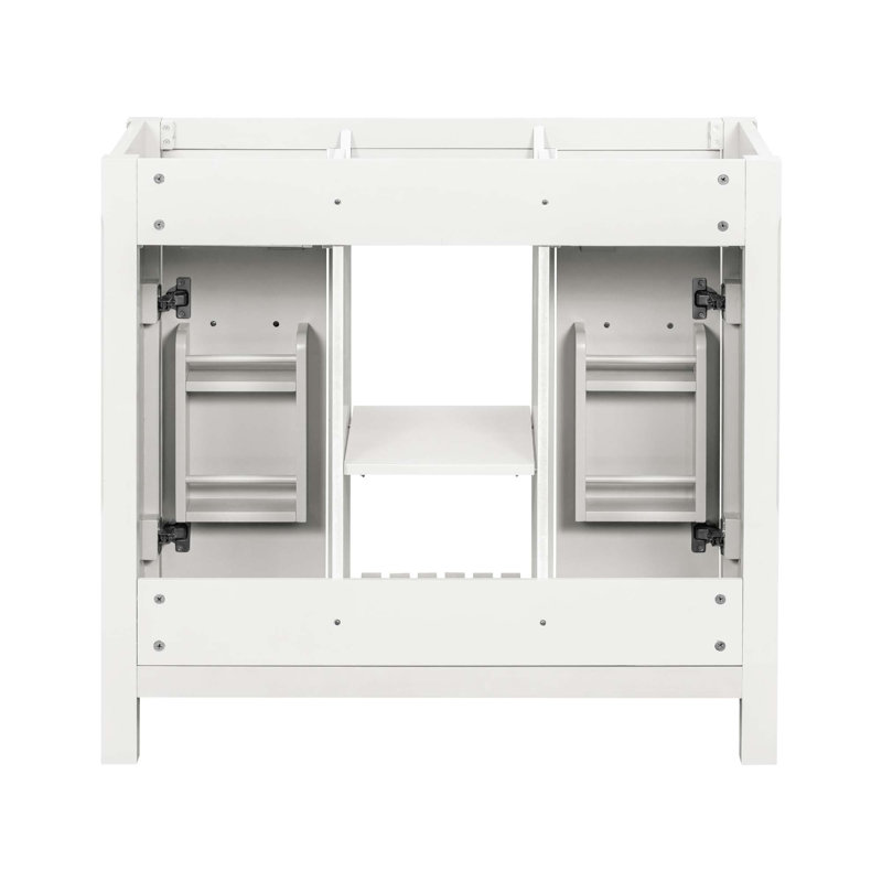 Meuble-lavabo de salle de bain 36 po sans lavabo, armoire de rangement moderne avec 2 tiroirs et 2 armoires