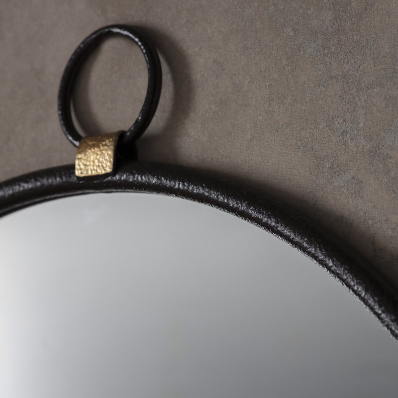 Aahil Metal Flat Wall Mirror, Black