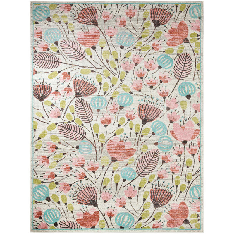 Whimsy Kids Wildflowers Rug, Rectangle 9' x 12' 