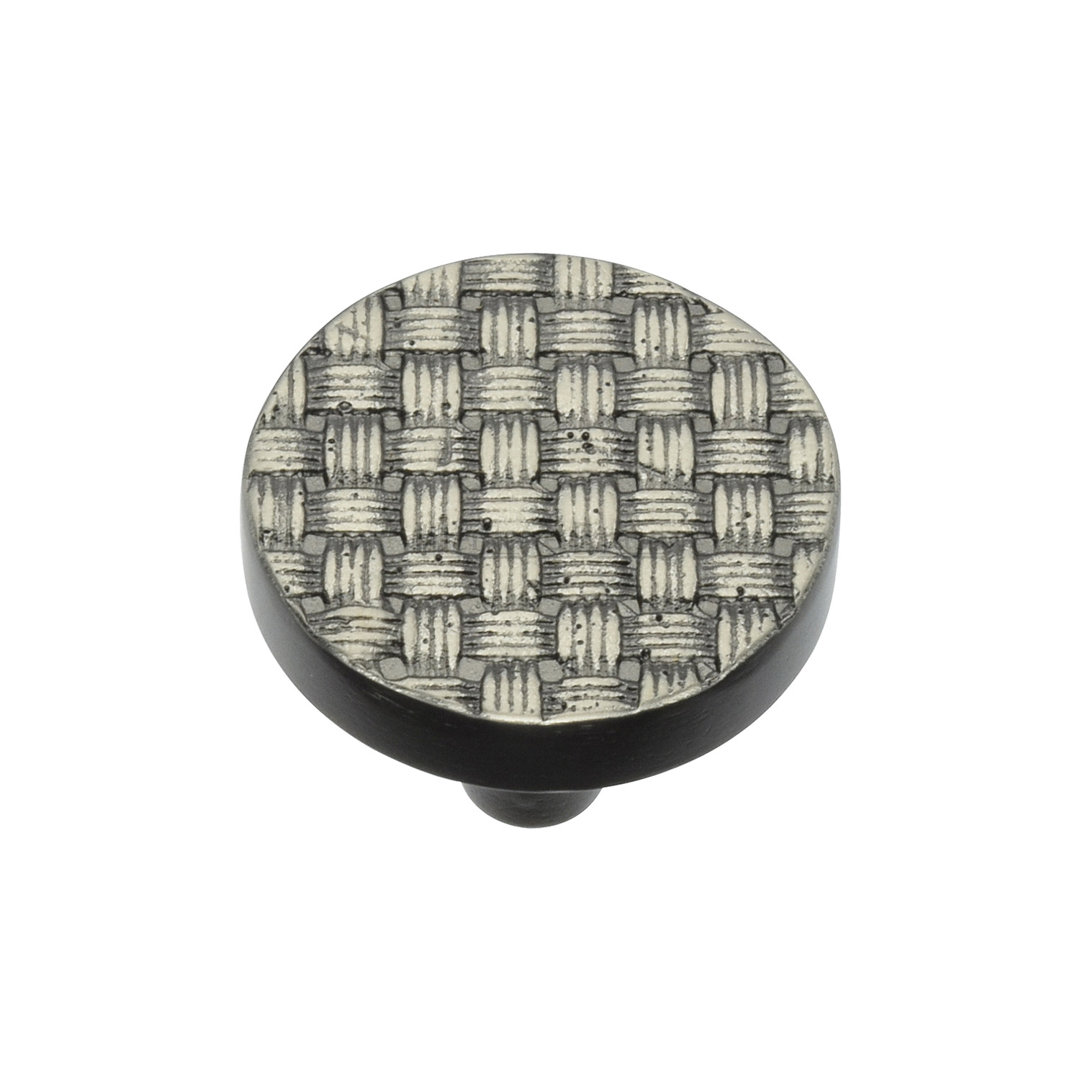 Heritage Brass Cabinet Knob Round Weave Design