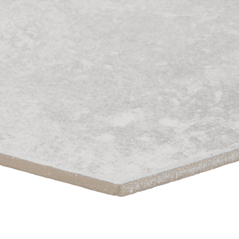 Carreau de sol en porcelaine hexagonale mat 8 po Vesuvius (9,84 pieds carrés / caisse), Blanc