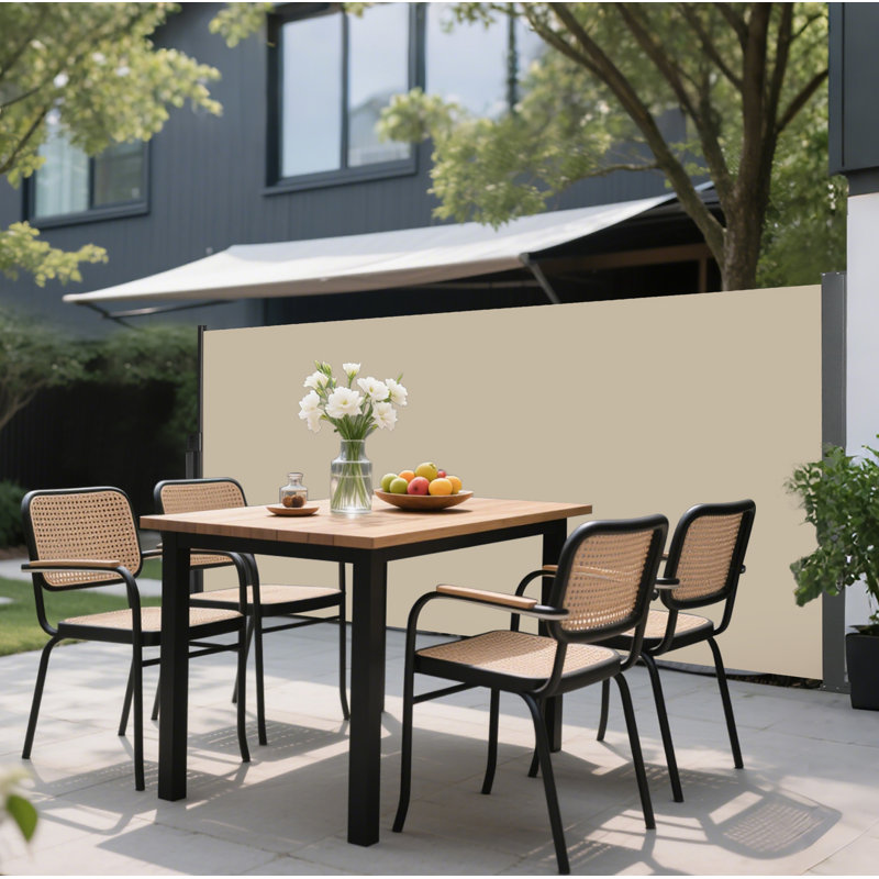 Auvent latéral rétractable pour écran de 138 po x 71 po, imperméable et résistant aux rayons UV, beige