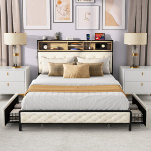 Naumann Upholstered Storage Bed With 4 Drawers