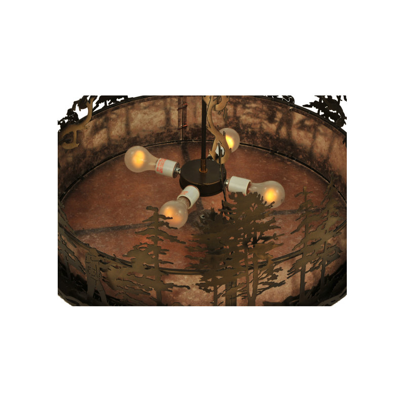 Rustic Lodge 4 - Light Glass Chandelier