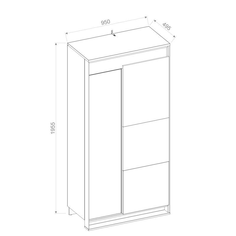 Justus 2 Door Manufactured Wood Wardrobe