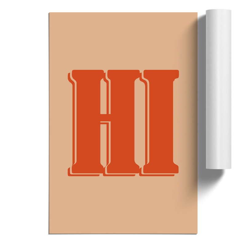 Hi - Frameless Print, 42cm H x 30cm W x 0.1cm D