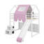 Lit mezzanine simple en bois avec tente-1054561666
