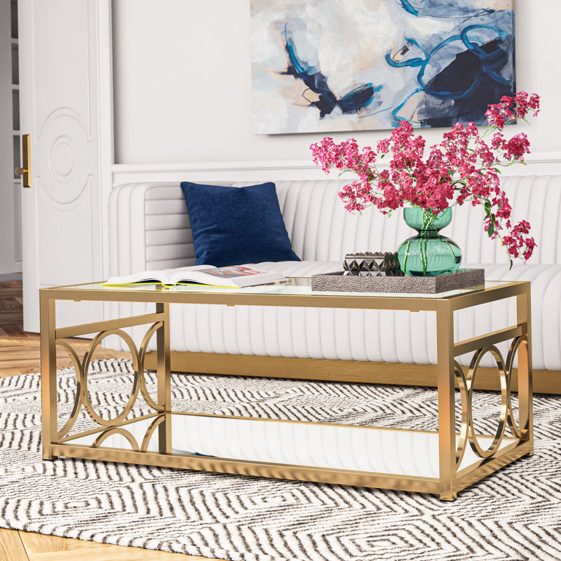 Jacia Glass Top Single Coffee Table, Champagne