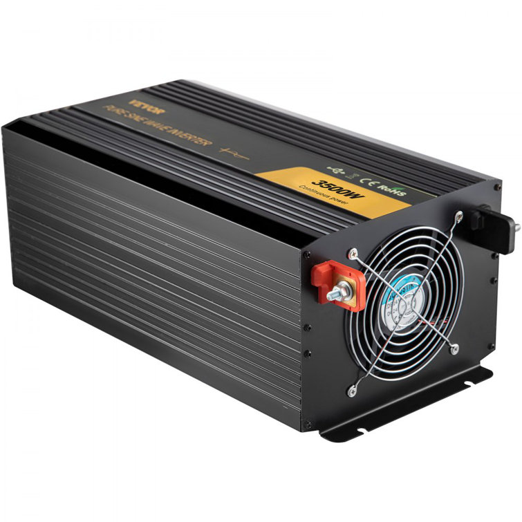 Pure Sine Wave Inverter 3500 Watt Power Inverter, DC 12V to AC 120V Car Inverter, with USB Port LCD Display Remote Controller and AC Outlets (GFCI)