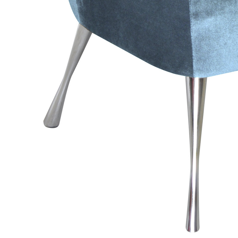 Vintage Upholstered Slipper Chair, Blue Sky