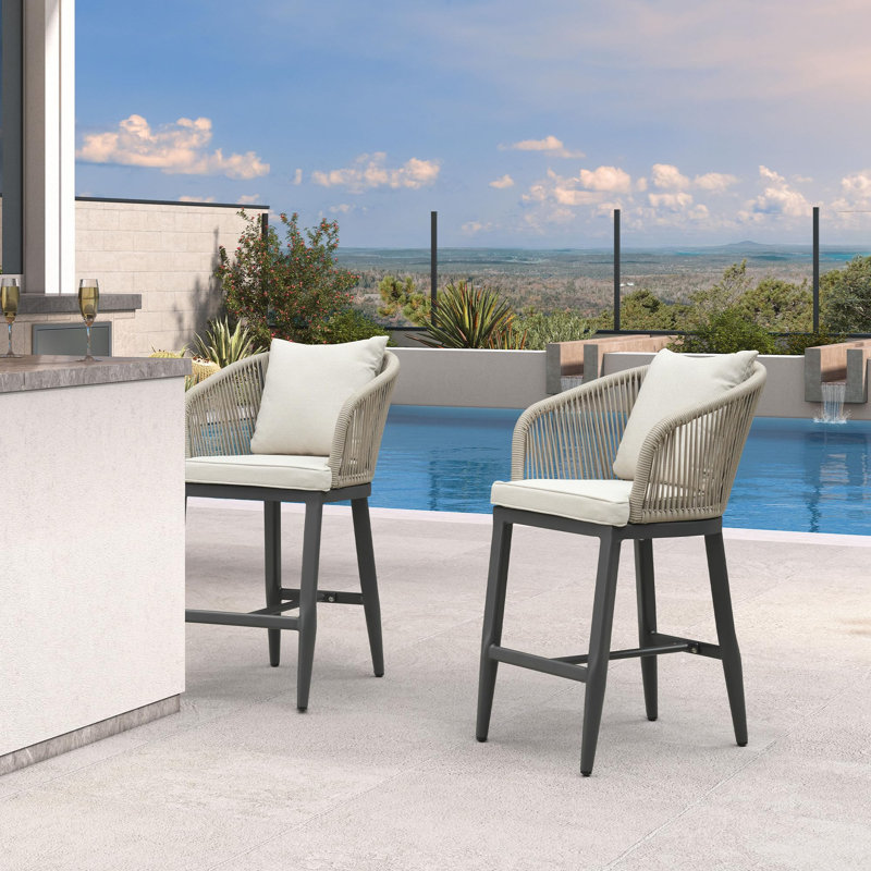 Tabourets de bar de patio, Taupe
