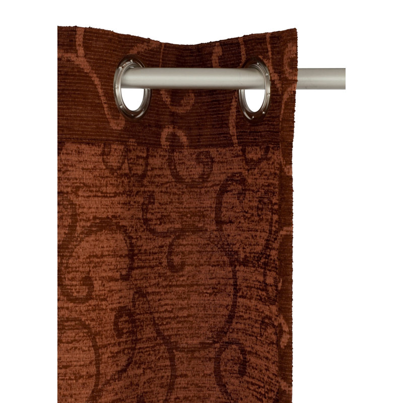 Siglerville Eyelet Curtain Single Panel, opaque, 132 W x 175 D cm, Brown