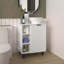 Meuble-lavabo blanc avec 1 porte et 8 tablettes de rangement-117825143