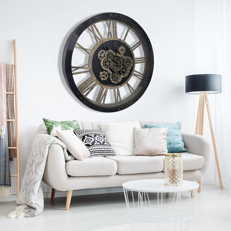 Wood Wall Clock, Vintage Brown