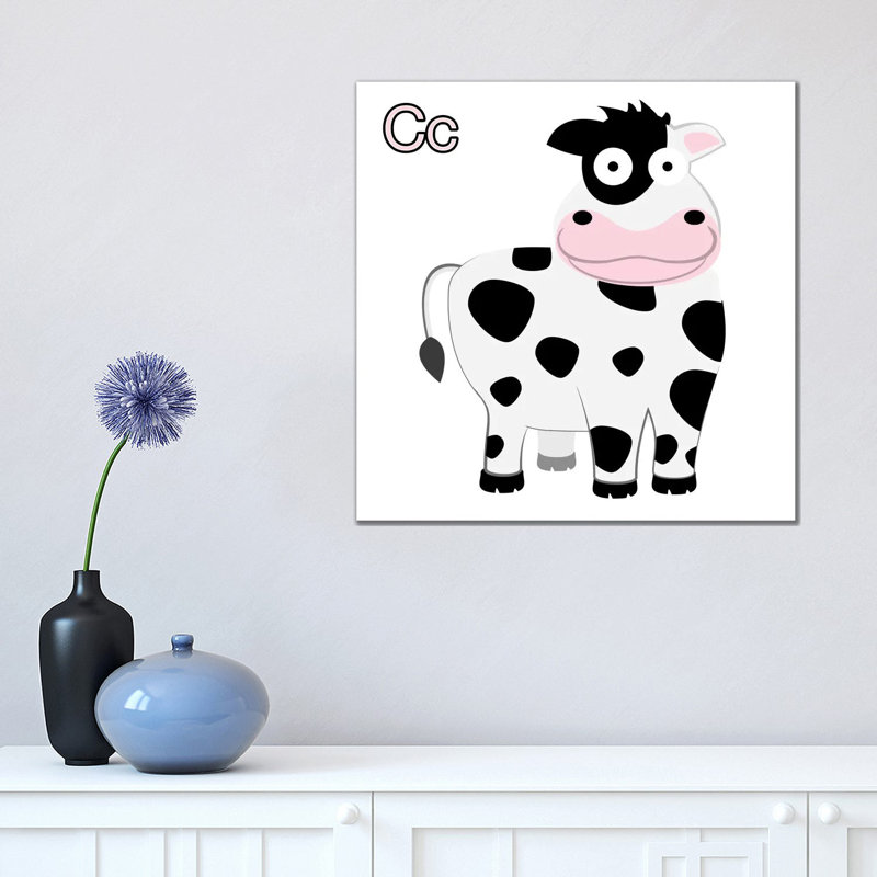 C Is For Cow by 5by5collective - Wrapped Canvas Print, 45.72 cm H x 45.72 cm W