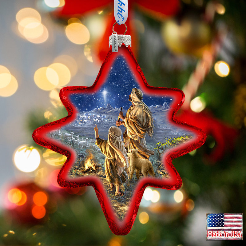 Holiday Splendor 4'' Handmade Glass Holiday Shaped Ornament