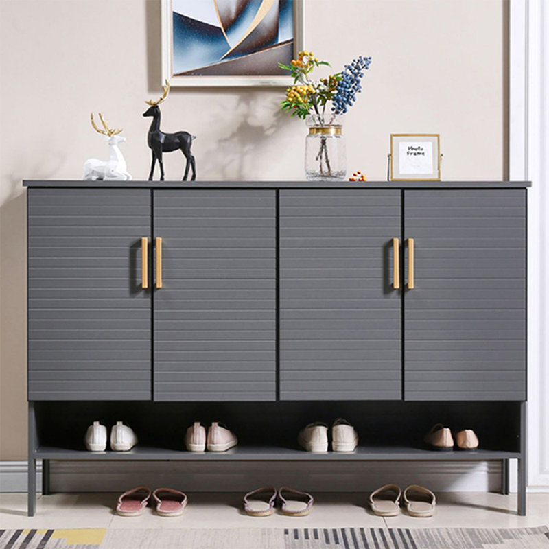 Rangement pour chaussures en alliage d'aluminium gris foncé
