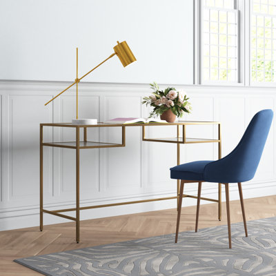 Aaliya Glass Top Metal Base Writing Desk