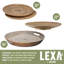 Ensemble de plateaux de service et assiettes en bambou 4 pièces Lexa, noir-122663380