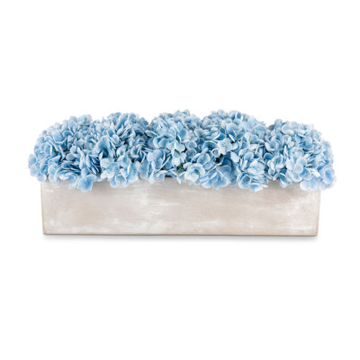 Cocobella Cultivated Interiors Oblong Hydrangea Arrangement In Blue