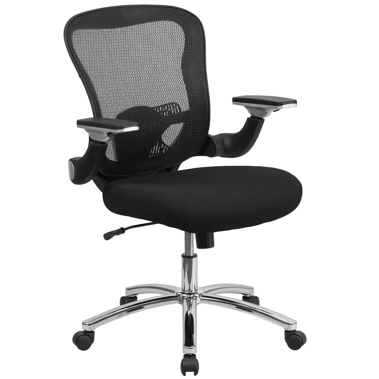 Home Office Chair Mesh Desk Chair Computer Chair with Lumbar Support Flip  Up Arms Ergonomic Chair Adjustable Swivel Rolling Executive Mid Back Task