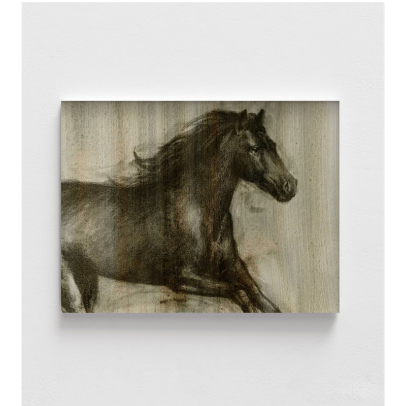 «Dynamic Stallion I» par Ethan Harper, reproduction d'art de cheval, impression d'affiche de cheval noir, idée de cadeau d'anniversaire de cowboy, décor de propriétaire d'écurie