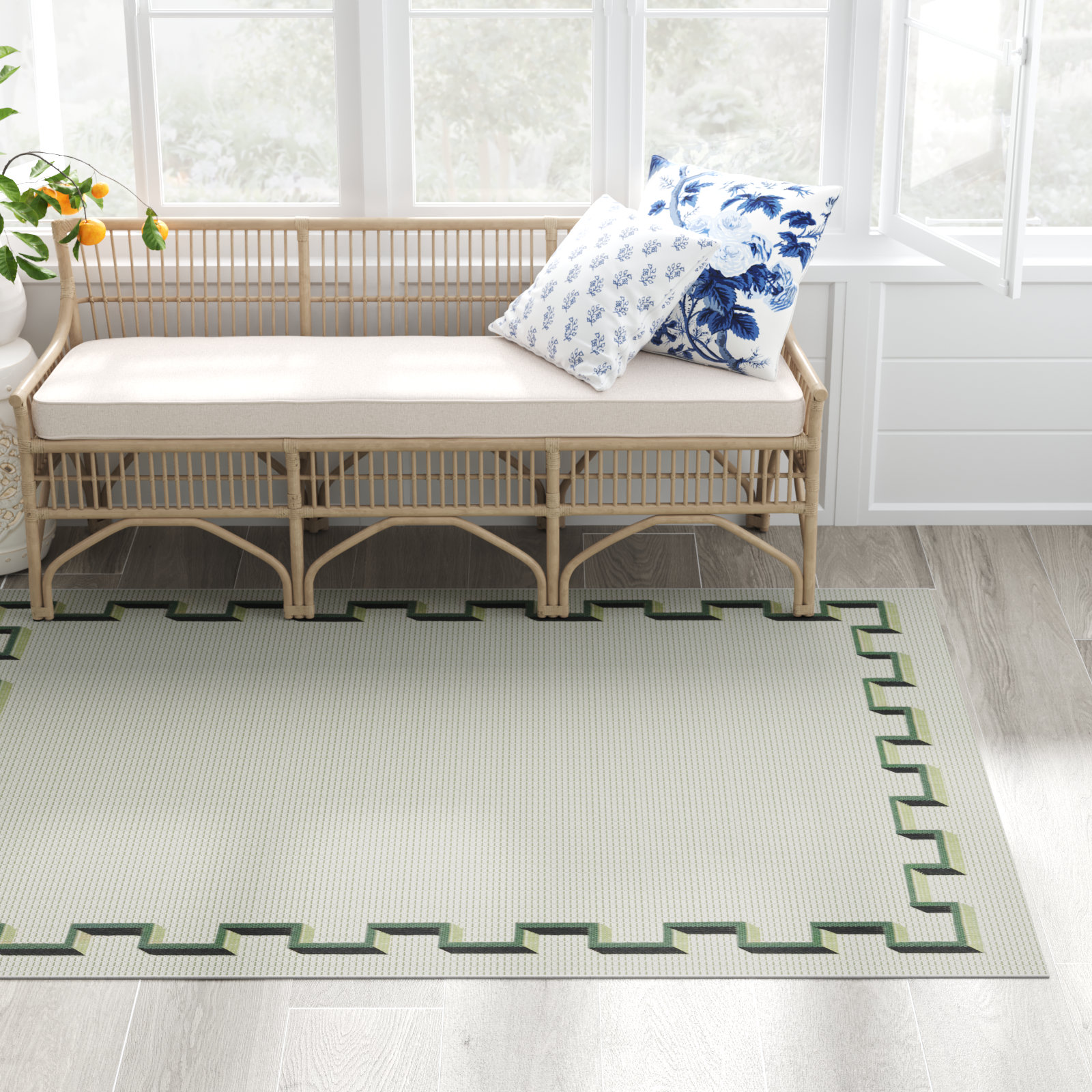 Inga Rectangle Machine Woven Polypropylene Indoor / Outdoor Area Rug, Rectangle 5'3" x 7'