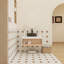 Meuble-lavabo flottant de 30 po avec lavabo vasque en veine de marbre noir, meuble-lavabo mural avec tablette ouverte avec finition en bois