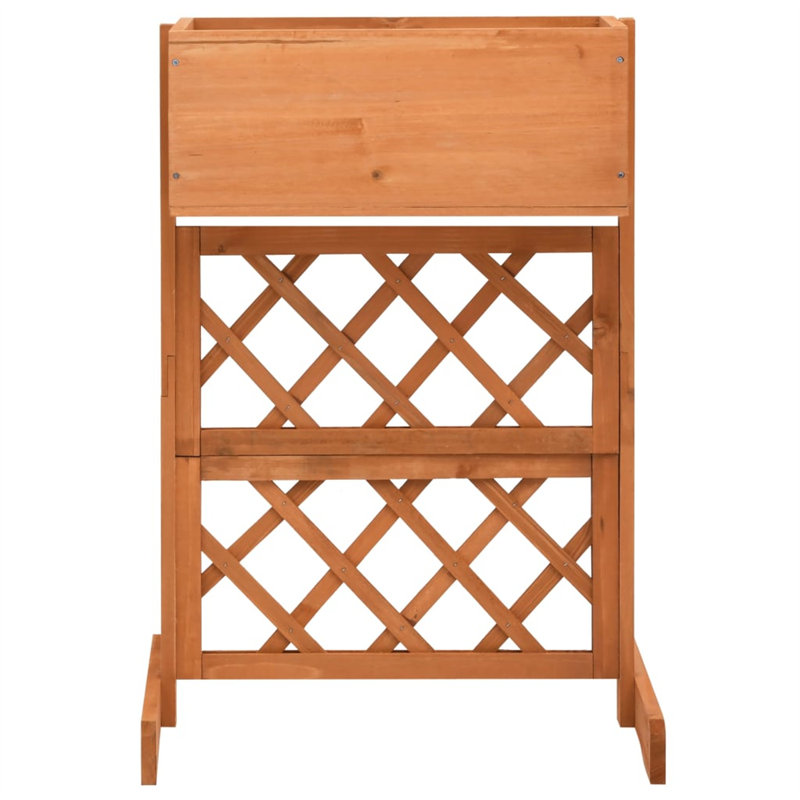 Brosley Wood Elevated Planter, Orange