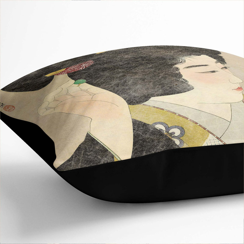 Square Throw Cushion, 40cm H x 40cm W x 15cm D, Black