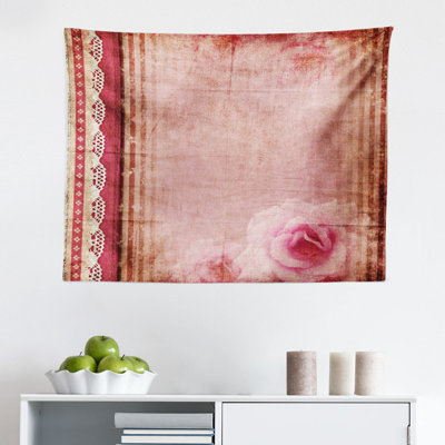 Ambesonne Shabby Flora Tapestry, Vintage Style Frame Lace Inspired Borders Old Fashioned Pastel Roses Print, Fabric Wall Hanging Decor For Bedroom Liv -  East Urban Home, DF329E82319D4E0DB1D758E9E6C056B3