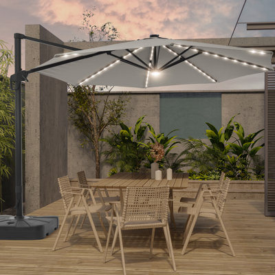 Destane 132'' Lighted Cantilever Umbrella