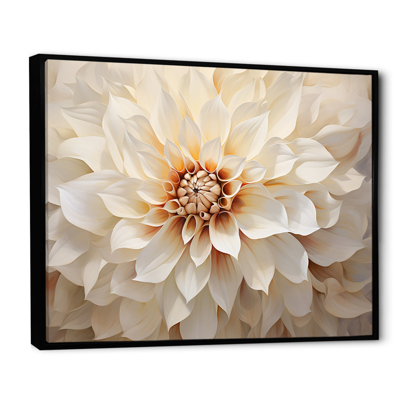 Minimalisme Dahlia I sur impression sur toile, H 12 po x l 20 po x P 1 po, Cadre flottant noir