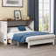 Commode de lit avec espace volumineux, grand lit, rangement convertible blanc et noyer-441913863