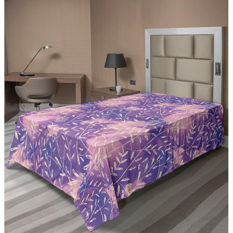 Drap plat à motif floral bohème Ambesonne