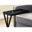 Table d'appoint contemporaine avec plateau rectangulaire noir, pour les collations et portable, paquet de 9 lb, base coulissante requise, plateau de table en métal, nécessaire